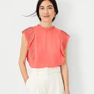 Plisse Ruffle Top